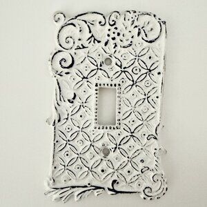 Anthropologie Vintage White Decorative Cast Iron Light Switch Cover